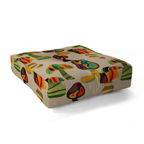 Viviana Gonzalez Psychedelic trees Floor Pillow Square