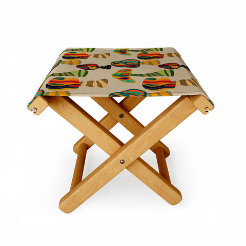 Viviana Gonzalez Psychedelic trees Folding Stool
