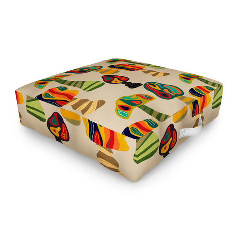 Viviana Gonzalez Psychedelic trees Outdoor Floor Cushion