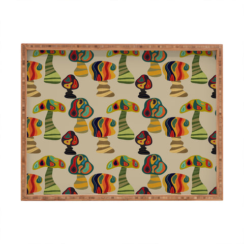 Viviana Gonzalez Psychedelic trees Rectangular Tray