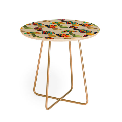 Viviana Gonzalez Psychedelic trees Round Side Table