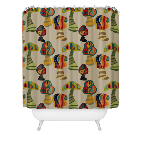Viviana Gonzalez Psychedelic trees Shower Curtain