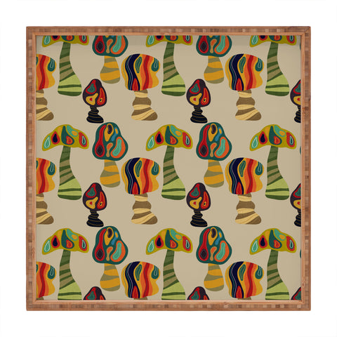 Viviana Gonzalez Psychedelic trees Square Tray