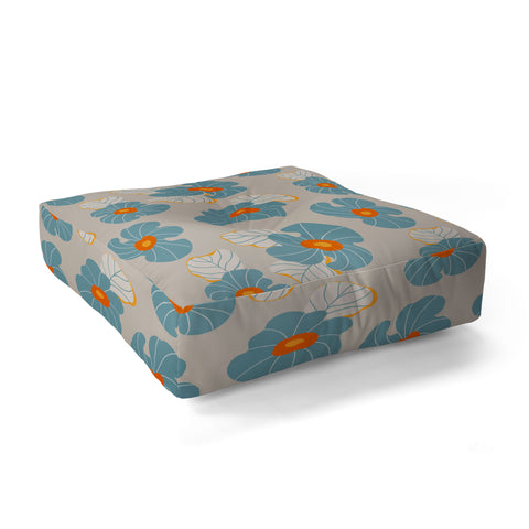 Viviana Gonzalez Psychedelic Wild Flowers Floor Pillow Square