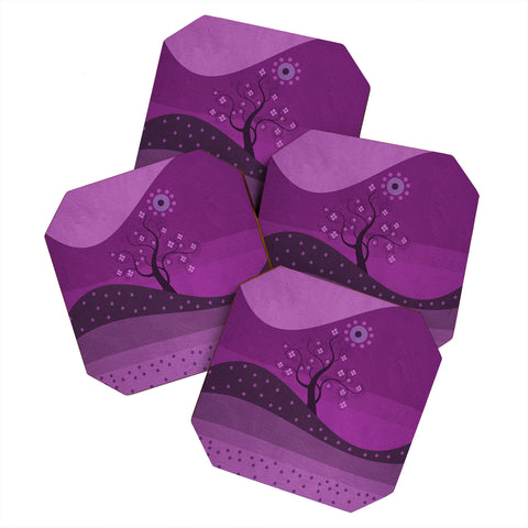 Viviana Gonzalez Radiant Orchid Landscape Coaster Set