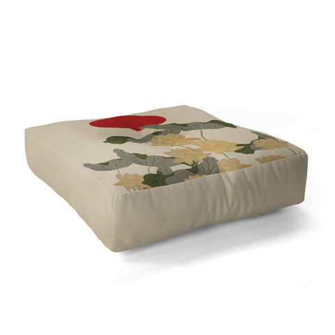 Viviana Gonzalez Red Sunset japan Floor Pillow Square