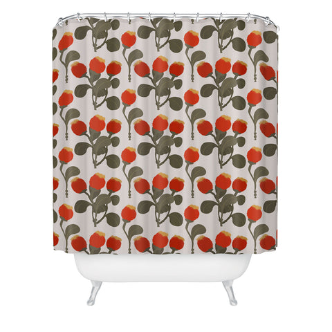 Viviana Gonzalez Red WildFlowers Shower Curtain