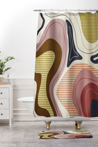 Viviana Gonzalez Retro Fusion 02 Shower Curtain And Mat
