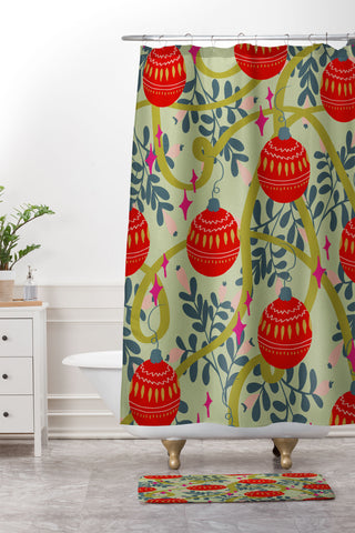 Viviana Gonzalez Retro kitsch 02 Shower Curtain And Mat