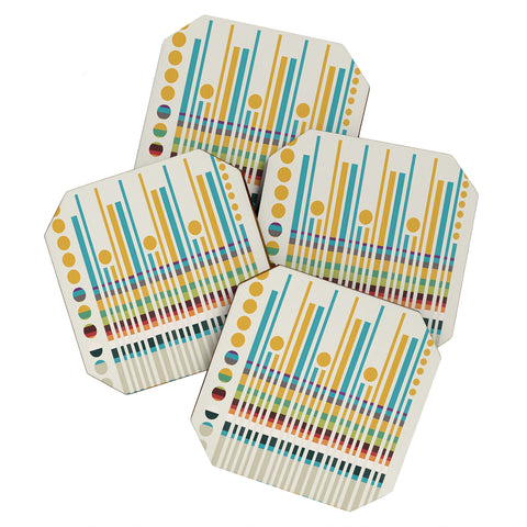 Viviana Gonzalez Textures Abstract 5 Coaster Set
