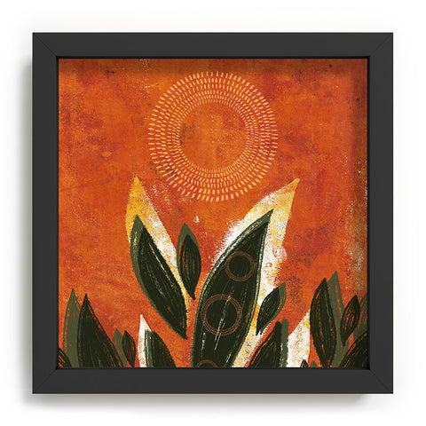 Viviana Gonzalez Tropical Boho Leaves 02 Recessed Framing Square