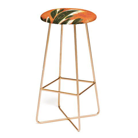 Viviana Gonzalez Tropical Boho Leaves 02 Bar Stool
