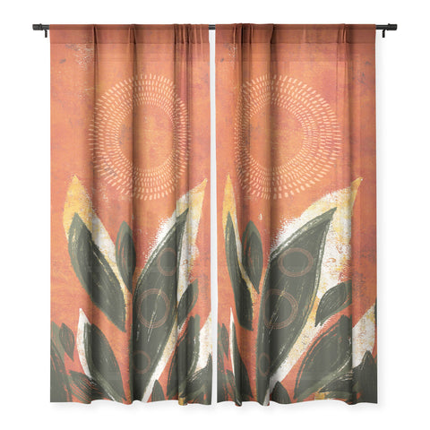 Viviana Gonzalez Tropical Boho Leaves 02 Sheer Non Repeat