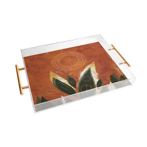 Viviana Gonzalez Tropical Boho Leaves 02 Acrylic Tray