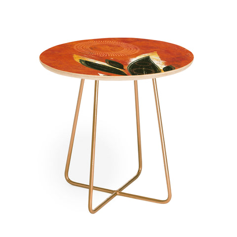 Viviana Gonzalez Tropical Boho Leaves 02 Round Side Table