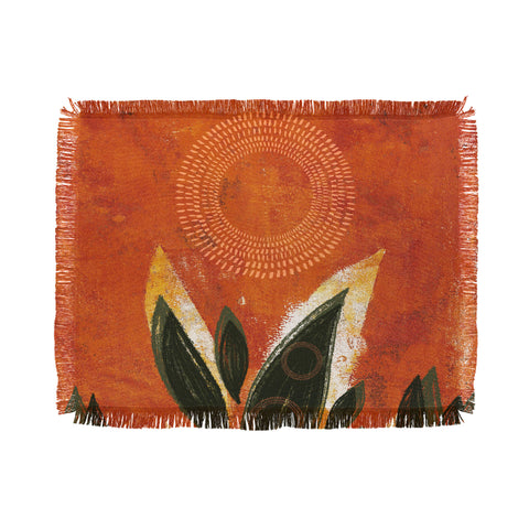 Viviana Gonzalez Tropical Boho Leaves 02 Throw Blanket