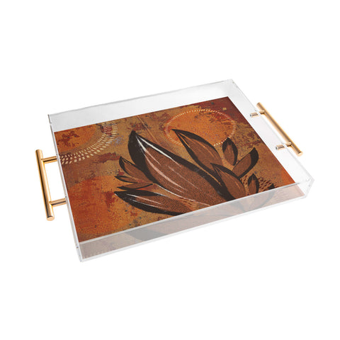 Viviana Gonzalez Tropical Boho Leaves Acrylic Tray