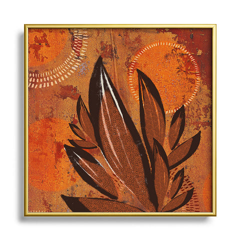 Viviana Gonzalez Tropical Boho Leaves Square Metal Framed Art Print