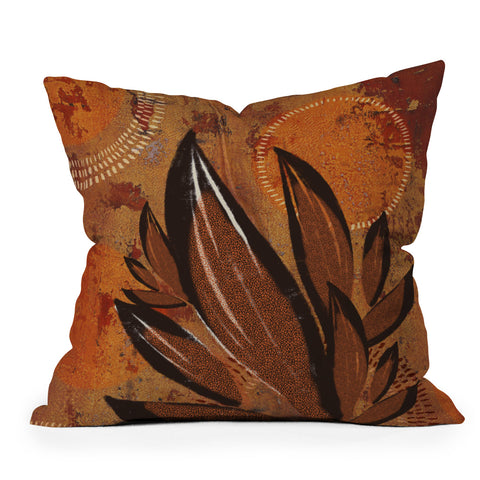 Viviana Gonzalez Tropical Boho Leaves Outdoor Throw Pillow