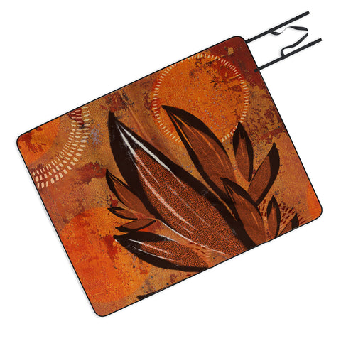 Viviana Gonzalez Tropical Boho Leaves Picnic Blanket
