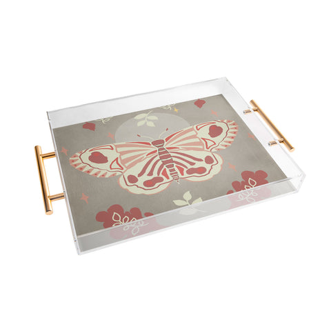 Viviana Gonzalez Vintage Butterfly 02 Acrylic Tray