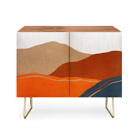 Viviana Gonzalez Vintage Minimal Mountains 2 Credenza