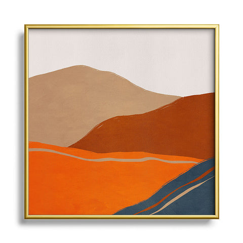 Viviana Gonzalez Vintage Minimal Mountains 2 Square Metal Framed Art Print