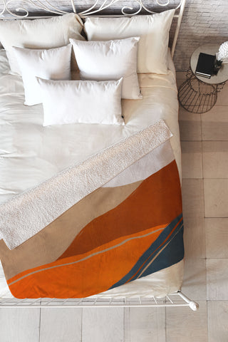Viviana Gonzalez Vintage Minimal Mountains 2 Fleece Throw Blanket