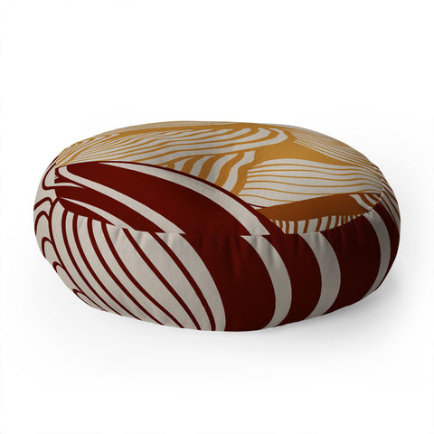 Viviana Gonzalez Vintage Mountains Line Art 03 Floor Pillow Round