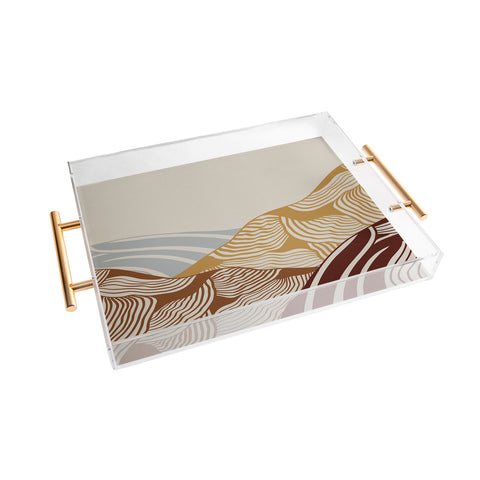 Viviana Gonzalez Vintage Mountains Line Art 03 Acrylic Tray
