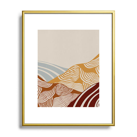 Viviana Gonzalez Vintage Mountains Line Art 03 Metal Framed Art Print