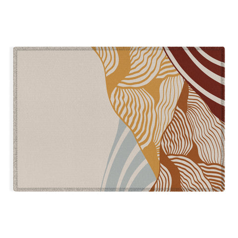 Viviana Gonzalez Vintage Mountains Line Art 03 Outdoor Rug