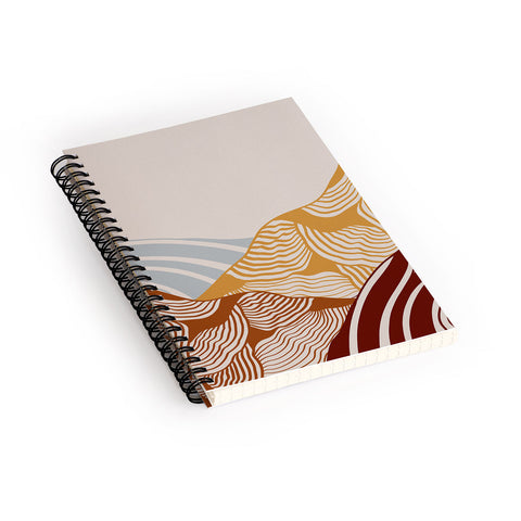 Viviana Gonzalez Vintage Mountains Line Art 03 Spiral Notebook