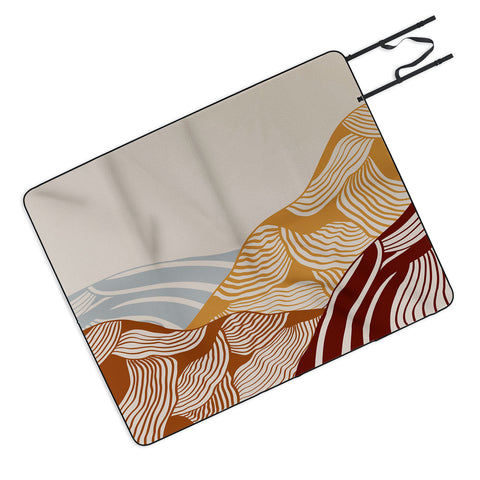 Viviana Gonzalez Vintage Mountains Line Art 03 Picnic Blanket