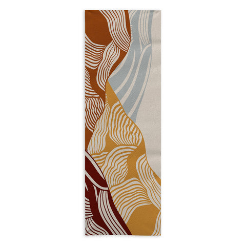 Viviana Gonzalez Vintage Mountains Line Art 03 Yoga Towel
