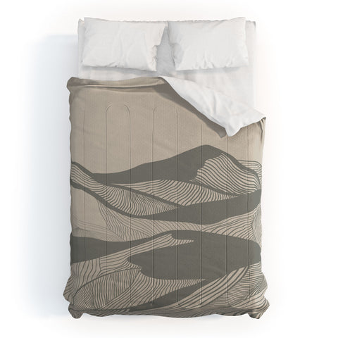 Viviana Gonzalez Vintage Mountains Line Art 04 Comforter