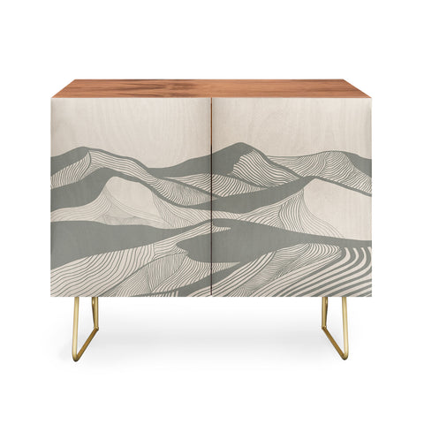 Viviana Gonzalez Vintage Mountains Line Art 04 Credenza