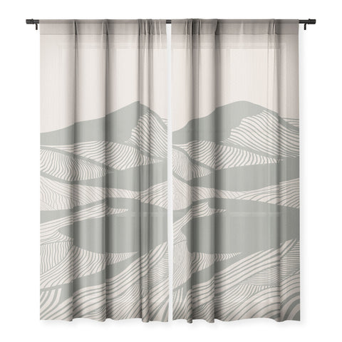 Viviana Gonzalez Vintage Mountains Line Art 04 Sheer Non Repeat