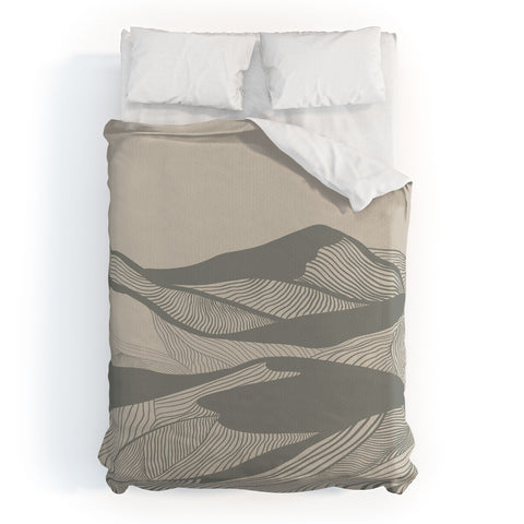Viviana Gonzalez Vintage Mountains Line Art 04 Duvet Cover