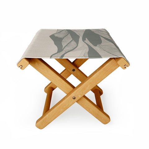 Viviana Gonzalez Vintage Mountains Line Art 04 Folding Stool