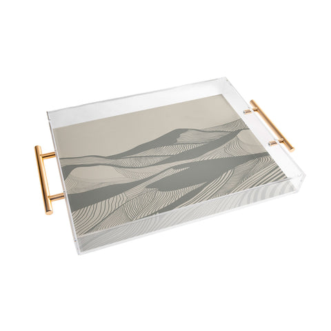 Viviana Gonzalez Vintage Mountains Line Art 04 Acrylic Tray