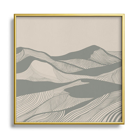 Viviana Gonzalez Vintage Mountains Line Art 04 Square Metal Framed Art Print