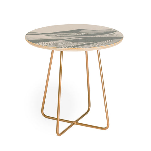 Viviana Gonzalez Vintage Mountains Line Art 04 Round Side Table