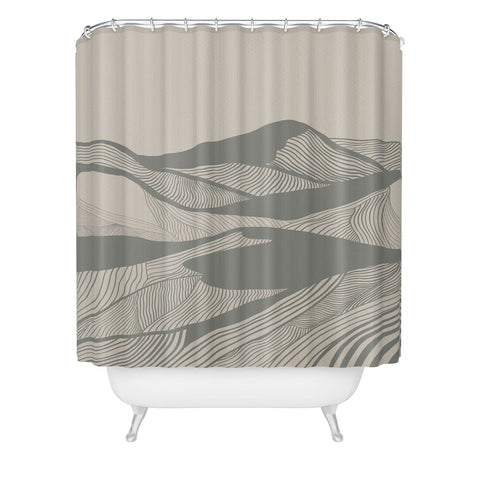 Viviana Gonzalez Vintage Mountains Line Art 04 Shower Curtain