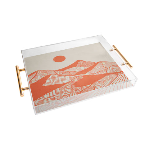 Viviana Gonzalez Vintage Mountains Line Art Acrylic Tray