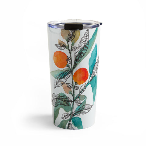 Viviana Gonzalez Watercolor ink leaves 3 Travel Mug