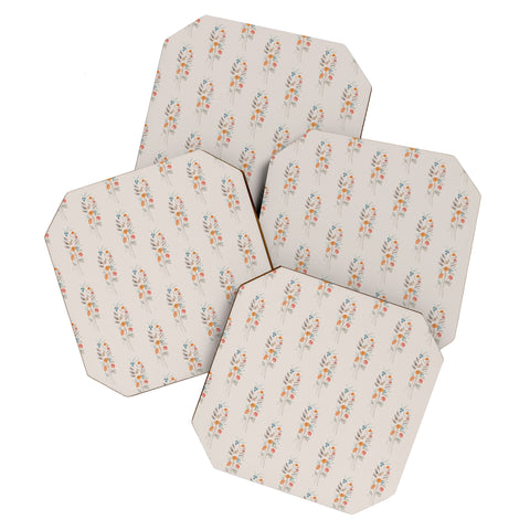 Viviana Gonzalez watercolor WildFlowers bouquet Coaster Set