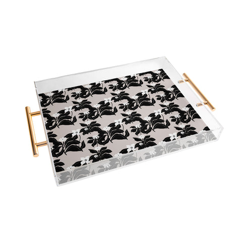 Viviana Gonzalez White WildFlowers Acrylic Tray