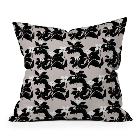 Viviana Gonzalez White WildFlowers Outdoor Throw Pillow