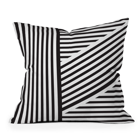 Vy La Black and White Everything Nice Outdoor Throw Pillow